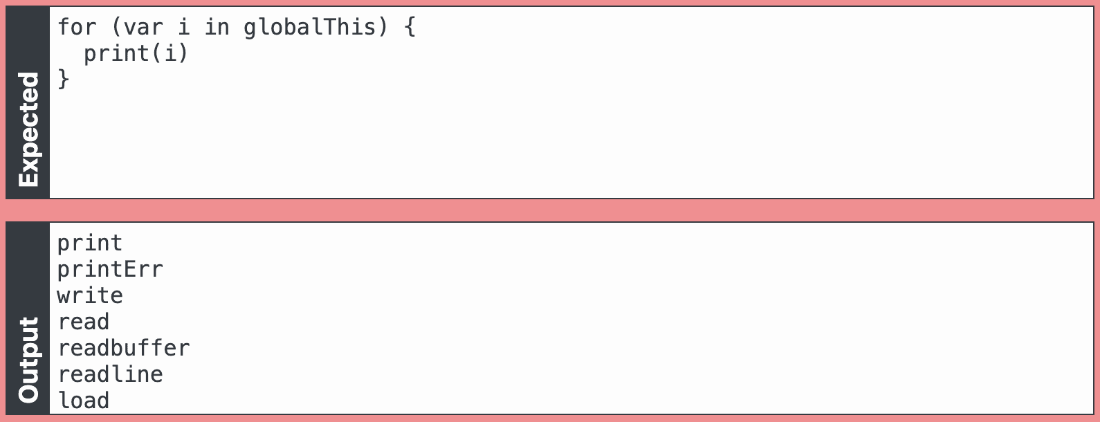 Enumerating the global object reveals all the methods we can use