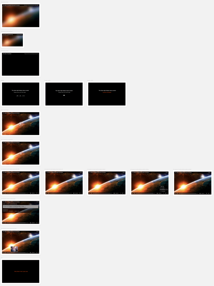 Multiple states of the video player